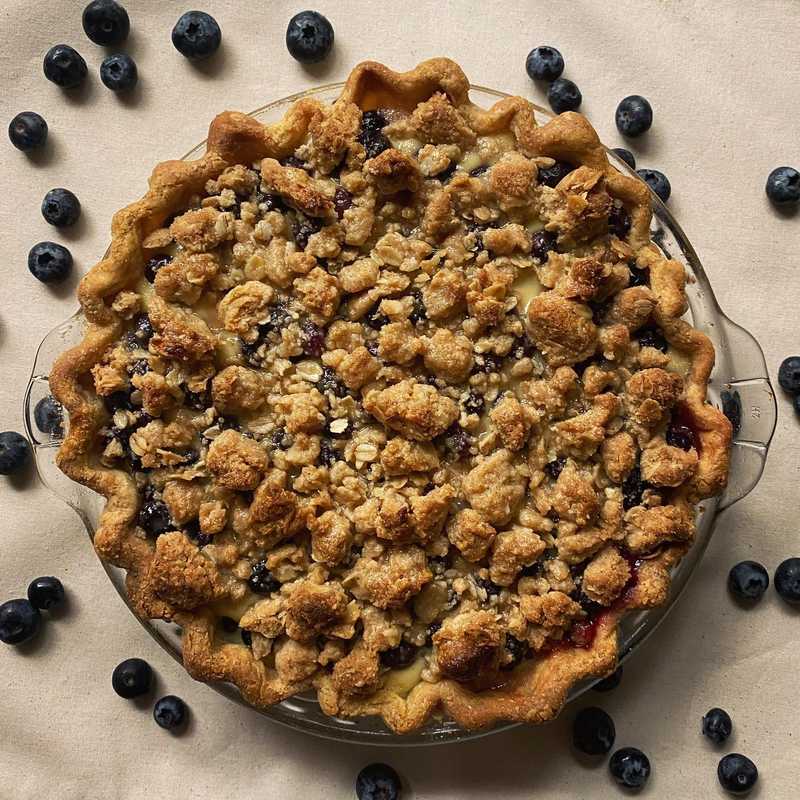 Swamp Pie - imagine a blueberry crisp à la mode, except all in a pie
.
.
.
.
.
#thebookonpie #piealamode #homemadepie #homemadedessert #fruitpie #blueberrypie